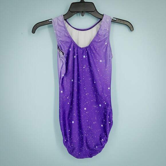 GK Size AS Adult Small Purple Print Gymnastics Sleeveless Leotard Set Lot of 2 - Picture 7 of 9